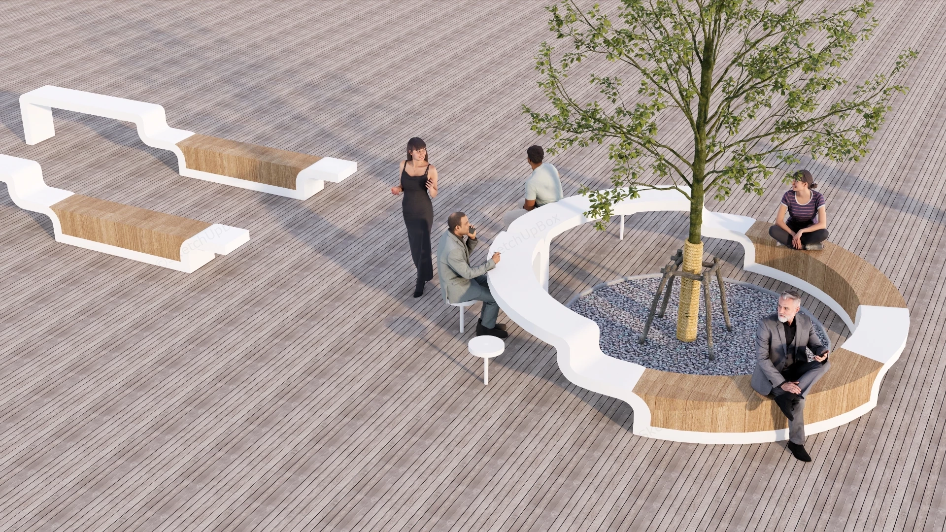 Urban Bench Design sketchup model preview - SketchupBox
