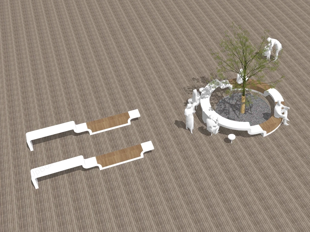 Urban Bench Design sketchup model preview - SketchupBox
