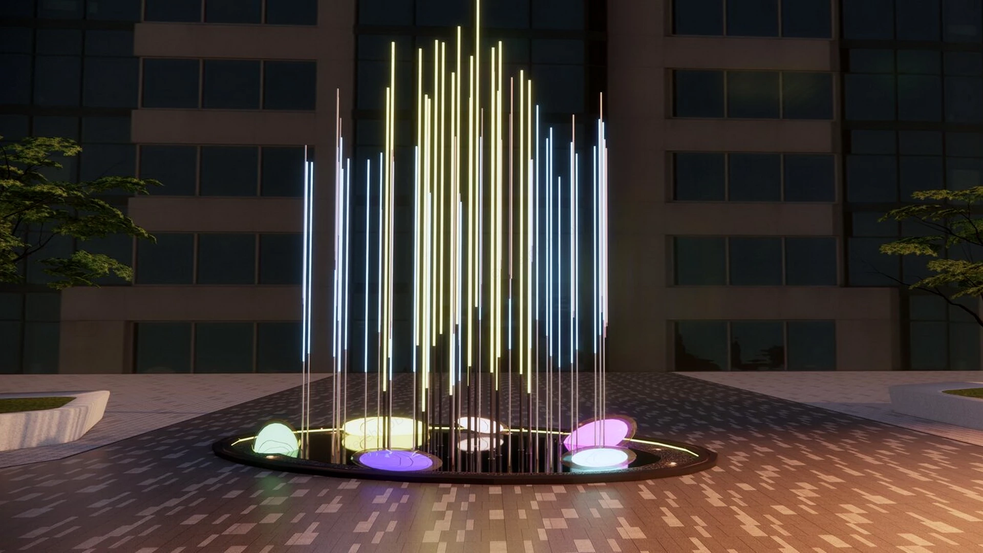 Public Square Landscape Lighting sketchup model preview - SketchupBox