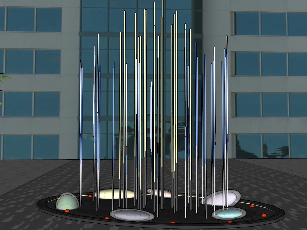 Public Square Landscape Lighting sketchup model preview - SketchupBox