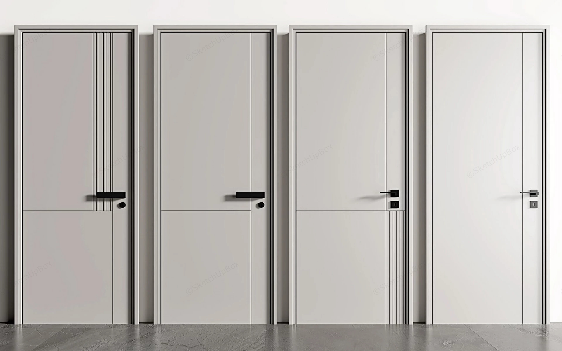 Single Panel Interior Doors sketchup model preview - SketchupBox