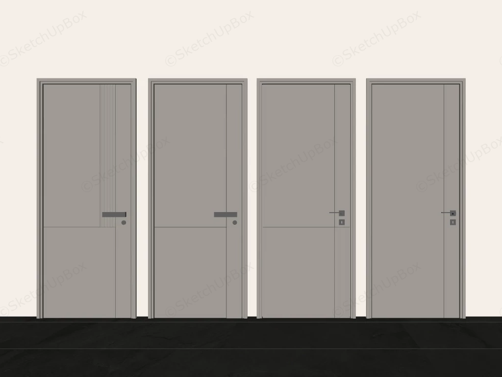 Single Panel Interior Doors sketchup model preview - SketchupBox