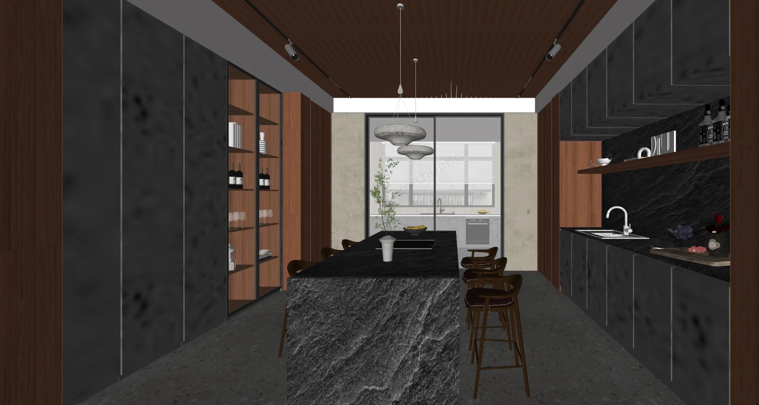 Elegant Home Bar Design sketchup model preview - SketchupBox