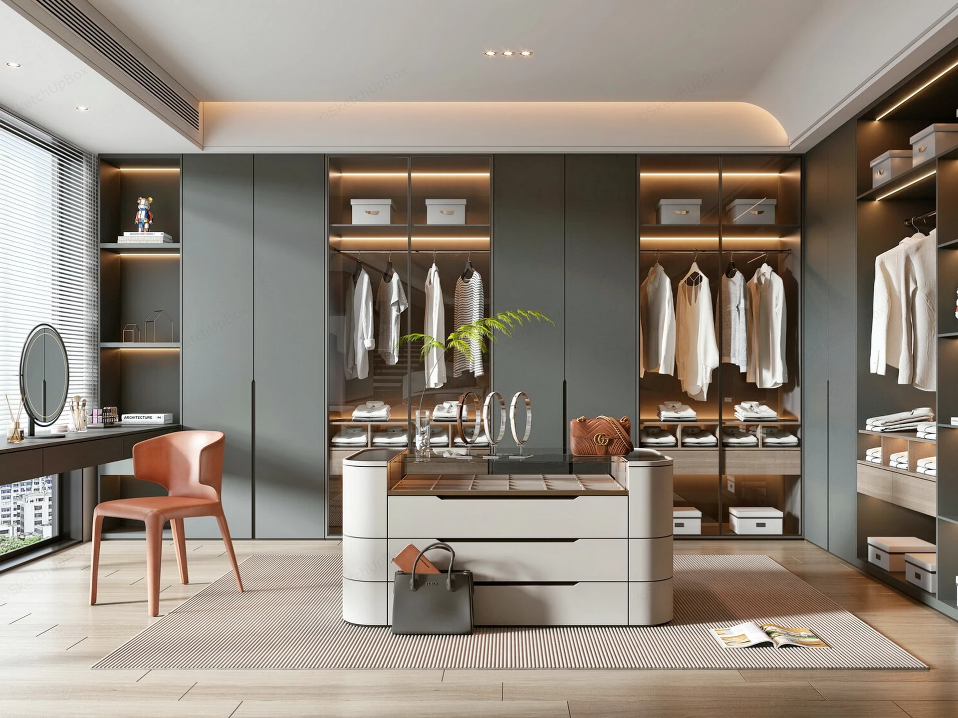 Luxury Dressing Room Design sketchup model preview - SketchupBox