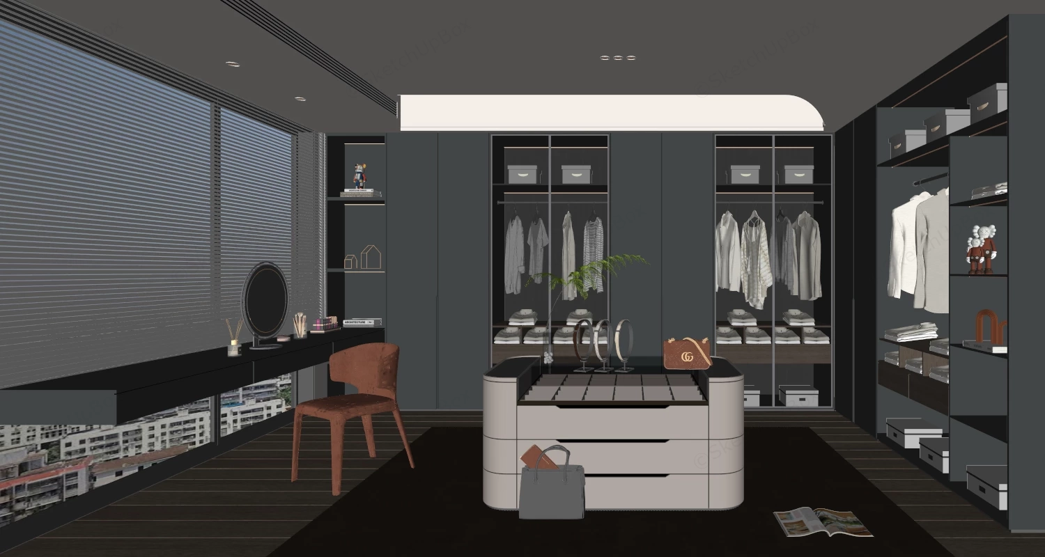 Luxury Dressing Room Design sketchup model preview - SketchupBox