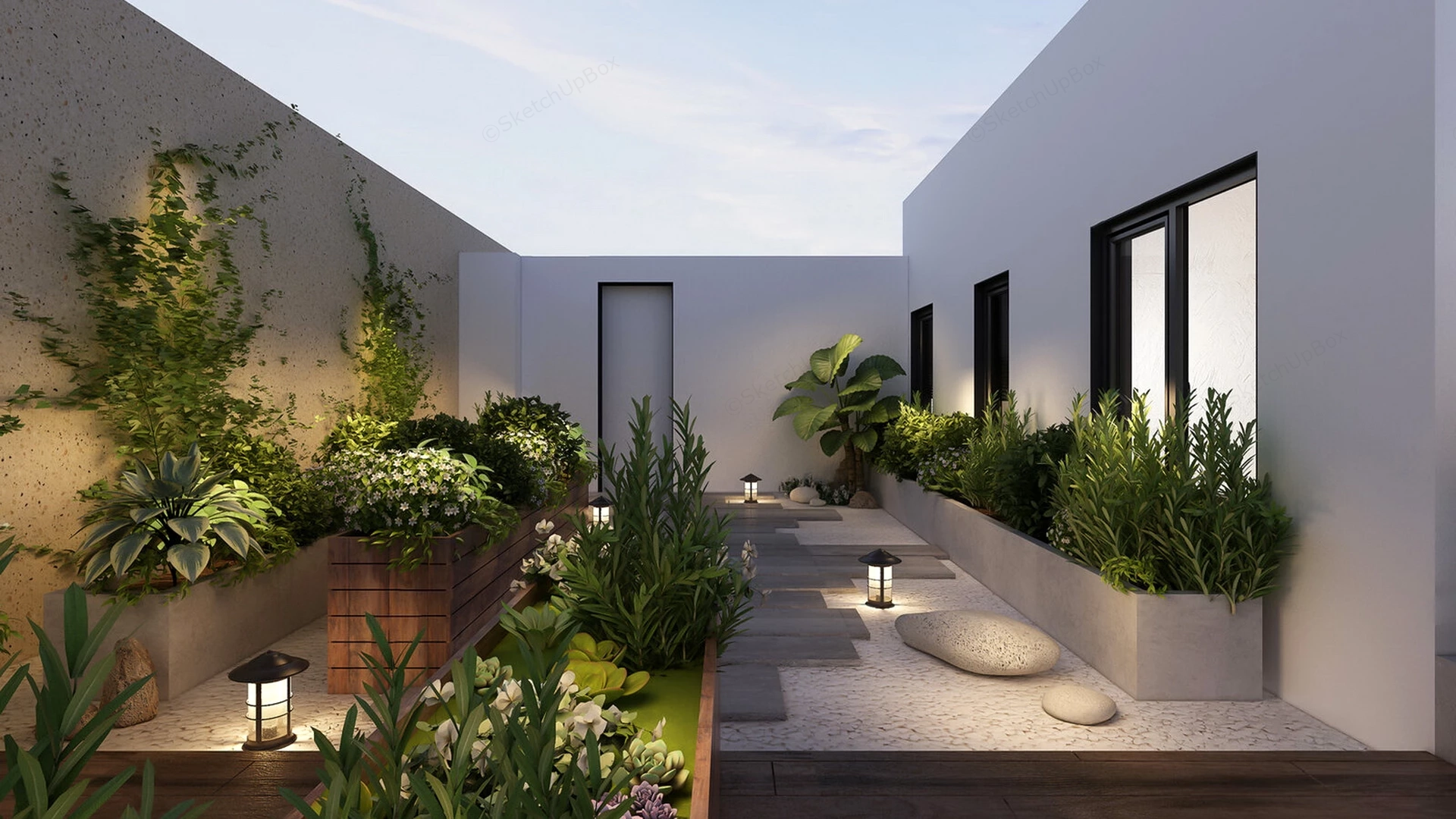Rooftop Garden Design Idea sketchup model preview - SketchupBox