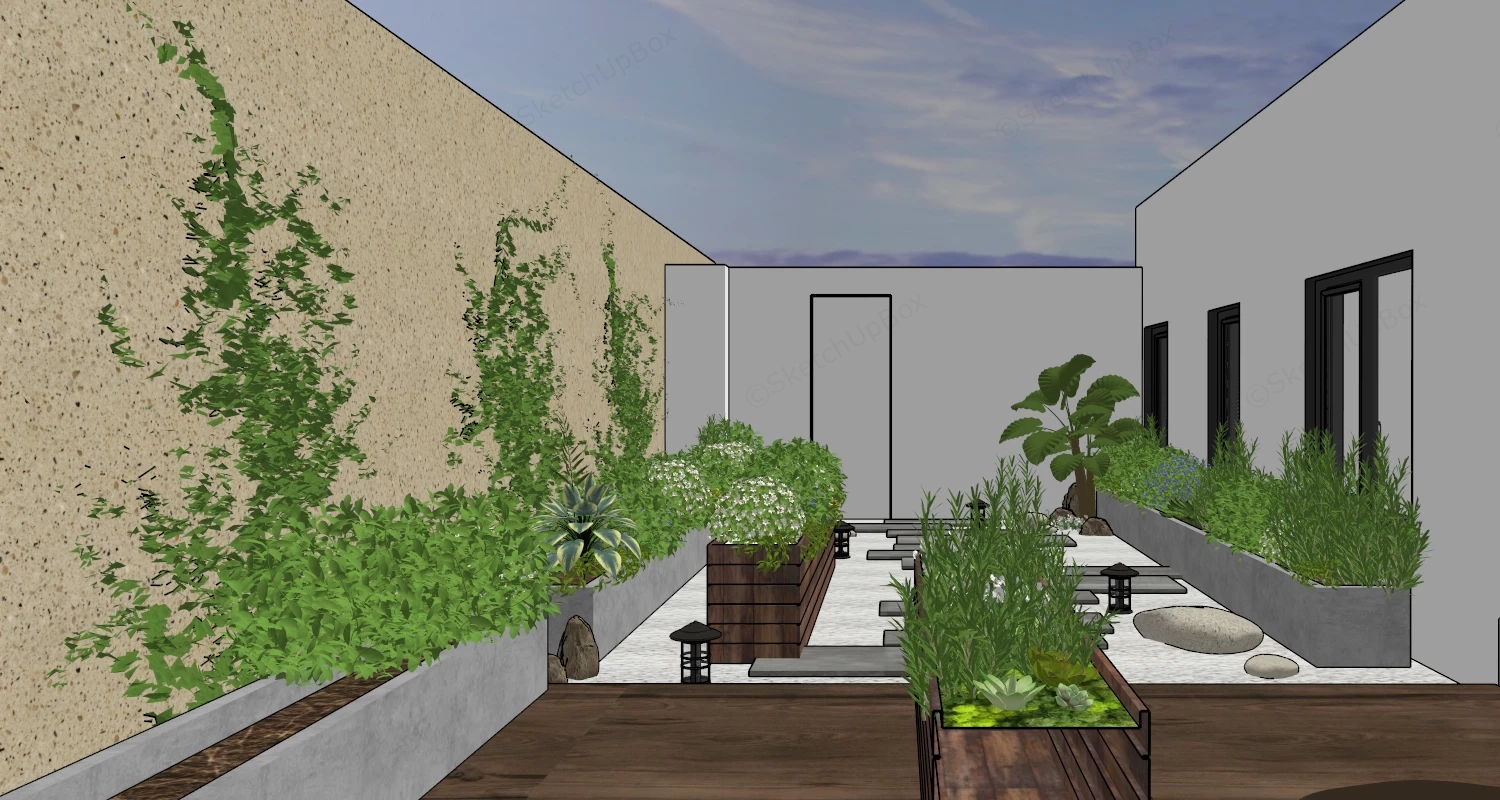 Rooftop Garden Design Idea sketchup model preview - SketchupBox