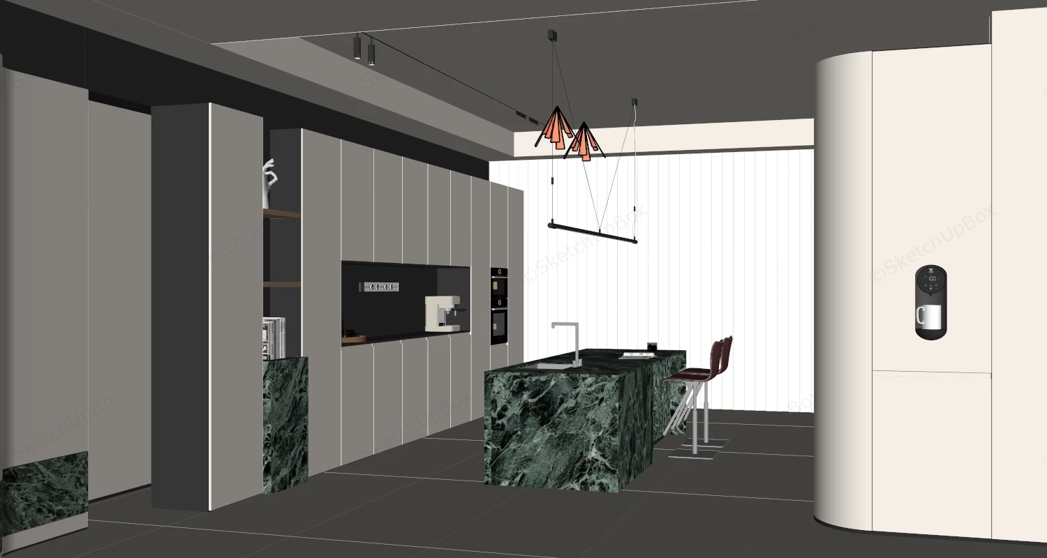 Minimalist Home Bar Design sketchup model preview - SketchupBox