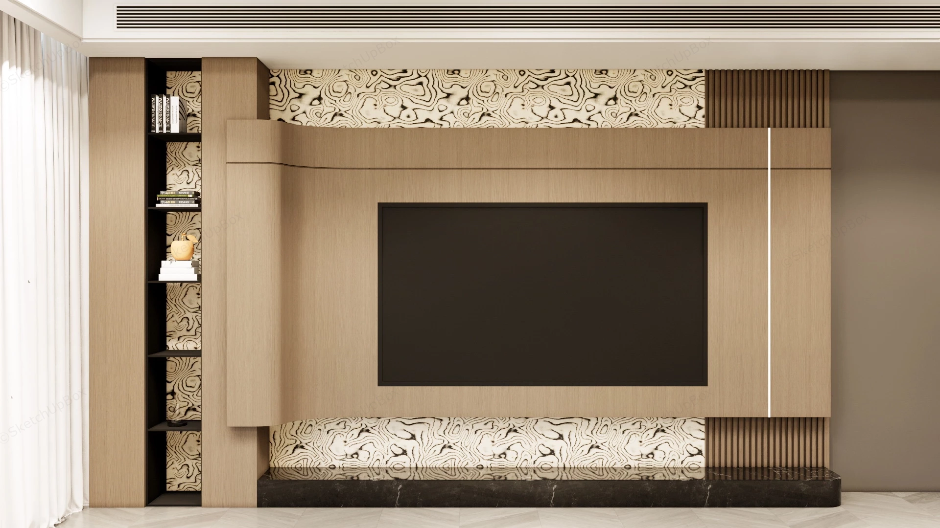 Built In Tv Wall Design Idea sketchup model preview - SketchupBox