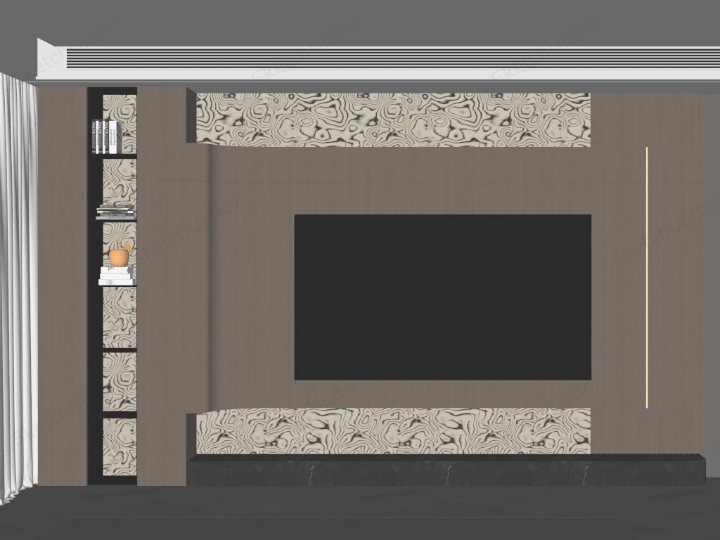Built In Tv Wall Design Idea sketchup model preview - SketchupBox