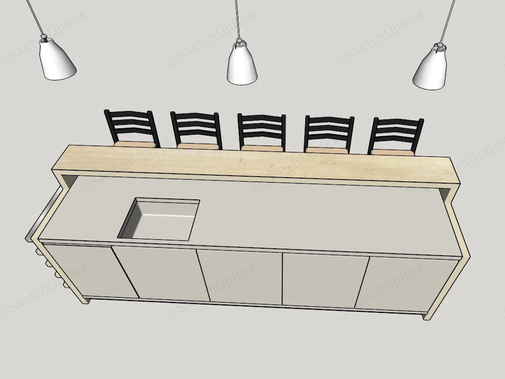 Modern Home Bar Counter sketchup model preview - SketchupBox