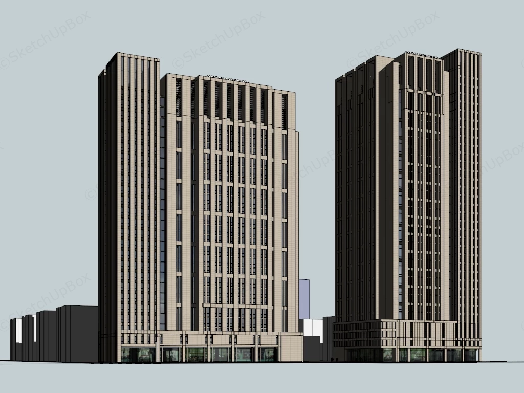 Tall Office Buildings sketchup model preview - SketchupBox