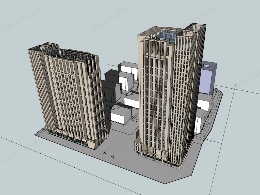 Tall Office Buildings sketchup model preview - SketchupBox