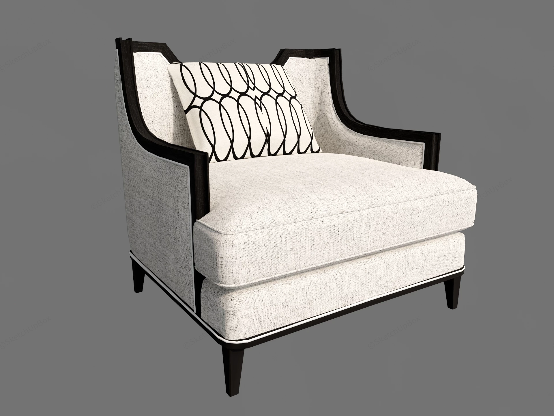 Modern Single Sofa Chair sketchup model preview - SketchupBox