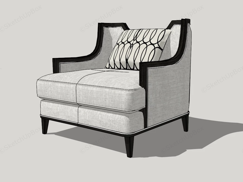 Modern Single Sofa Chair sketchup model preview - SketchupBox