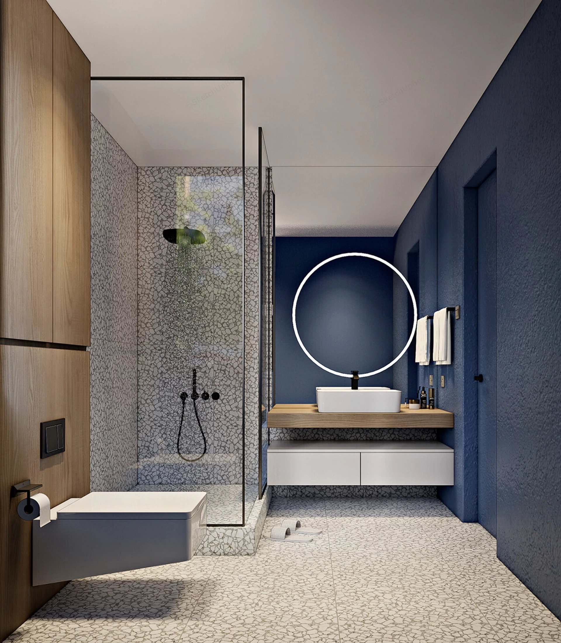 Small Modern Bathroom Ideas sketchup model preview - SketchupBox
