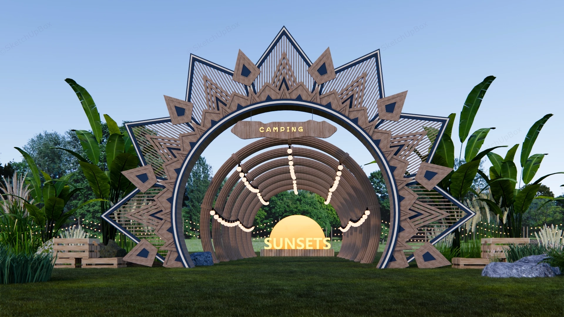 Camping Art Installation sketchup model preview - SketchupBox