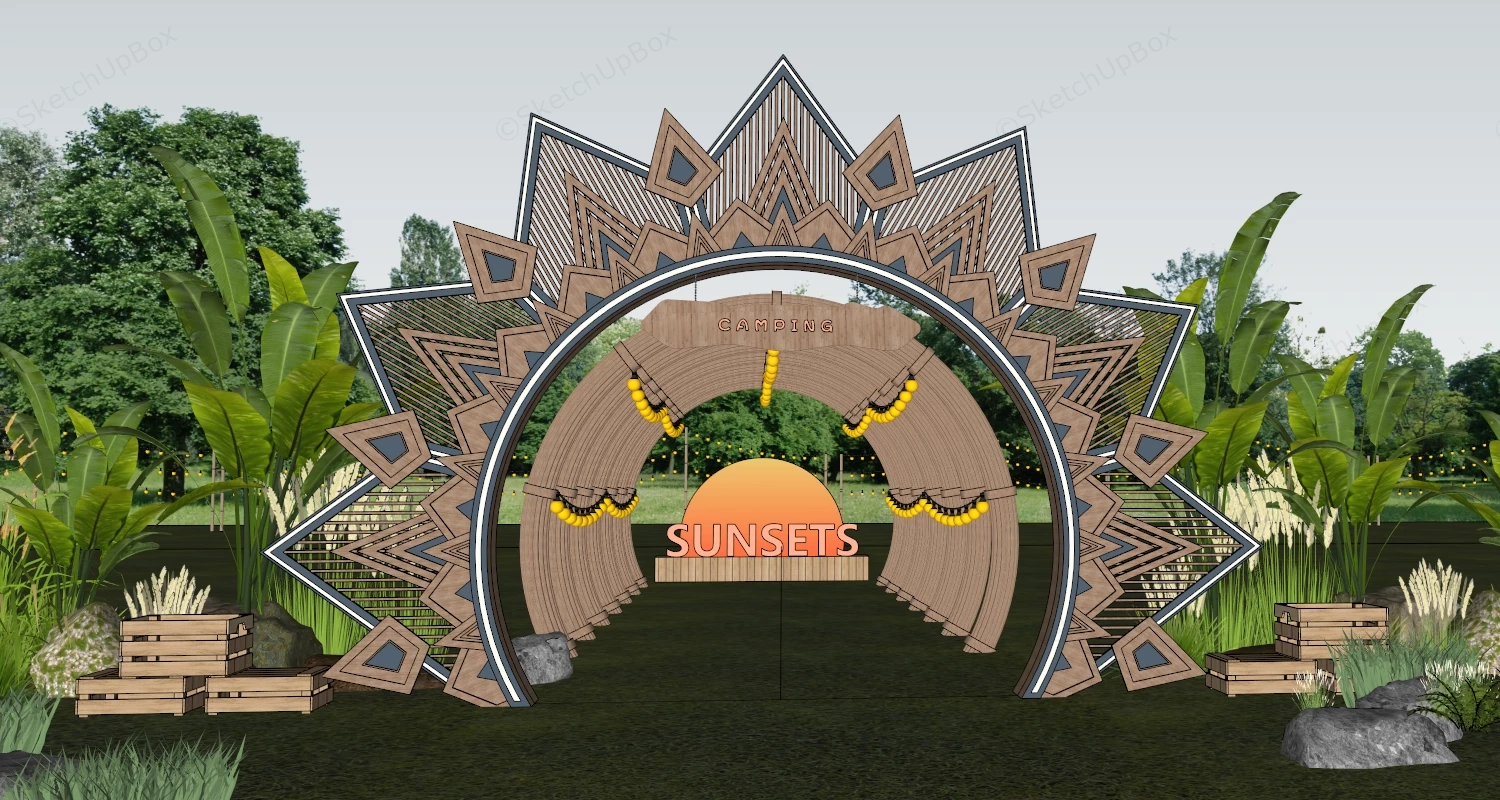 Camping Art Installation sketchup model preview - SketchupBox