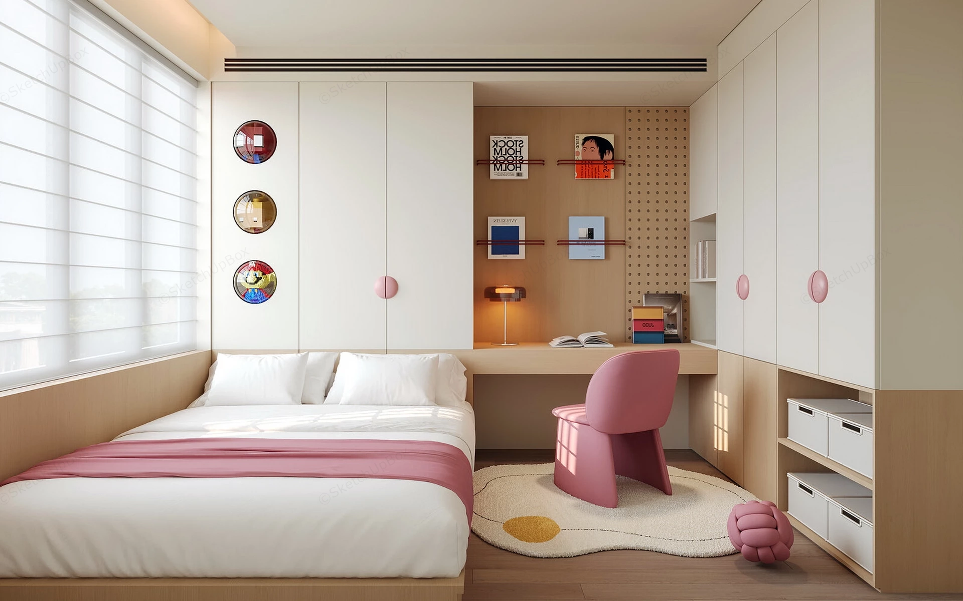 Elegant Teen Girl Room sketchup model preview - SketchupBox