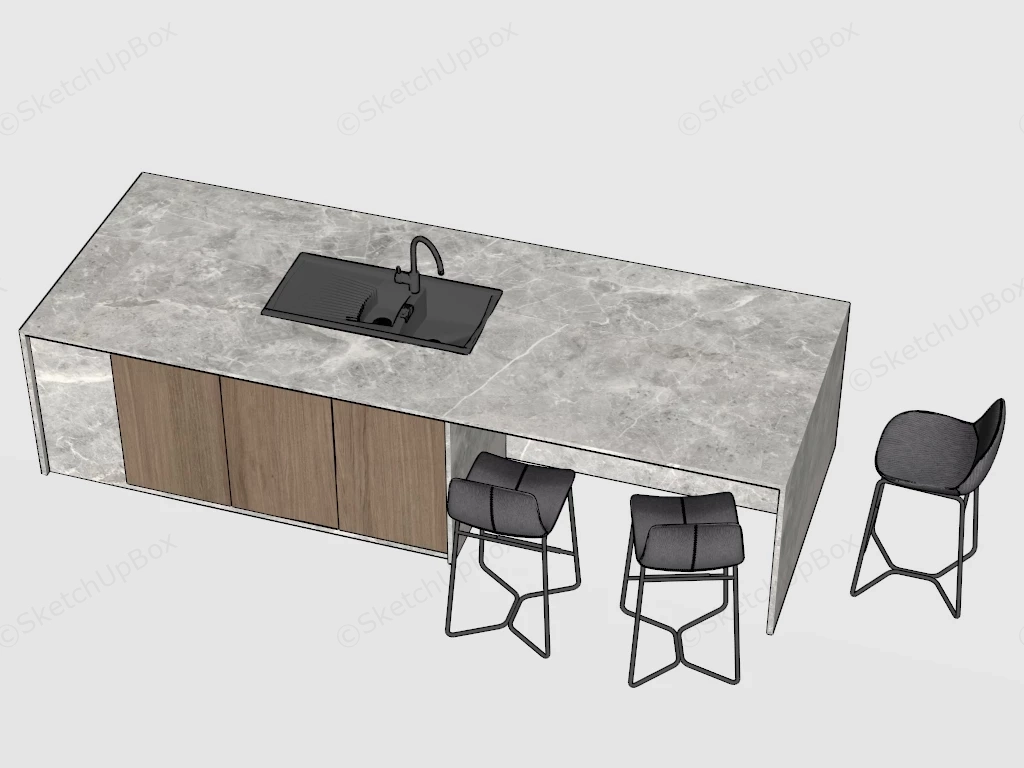 Kitchen Island With Marble Countertop sketchup model preview - SketchupBox