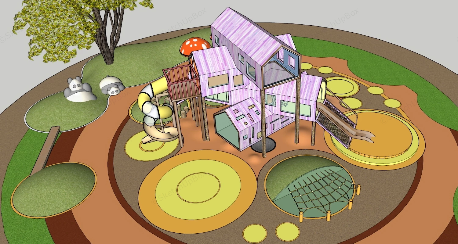Elevated Adventure Playhouse sketchup model preview - SketchupBox