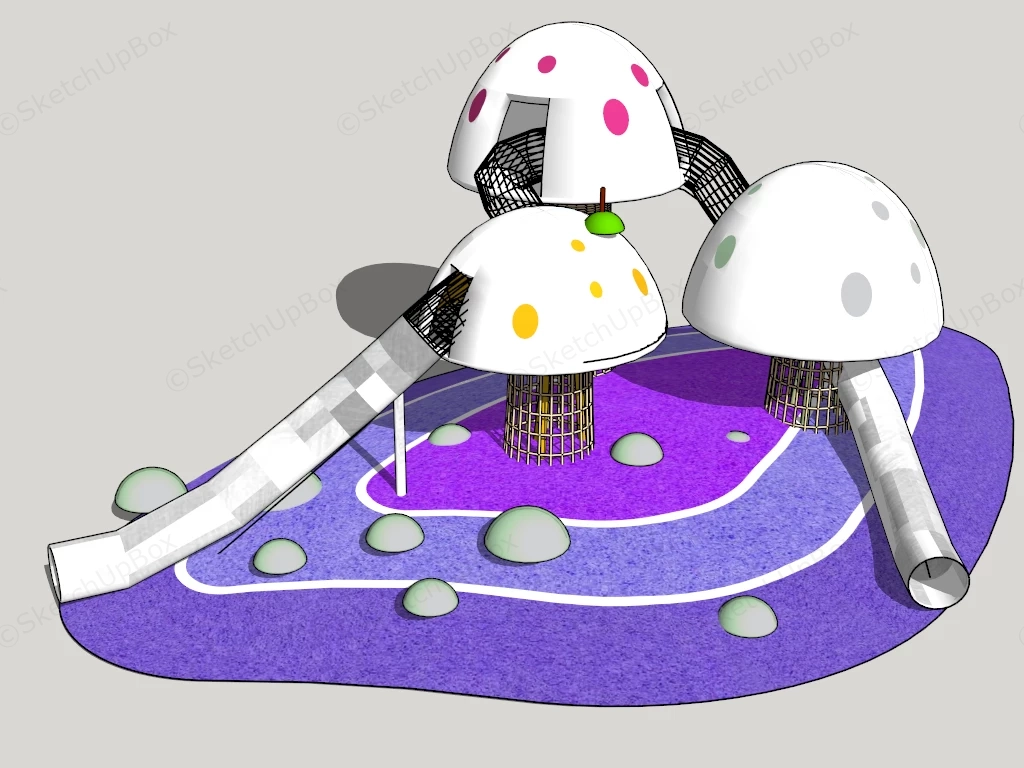 Mushroom Playground sketchup model preview - SketchupBox