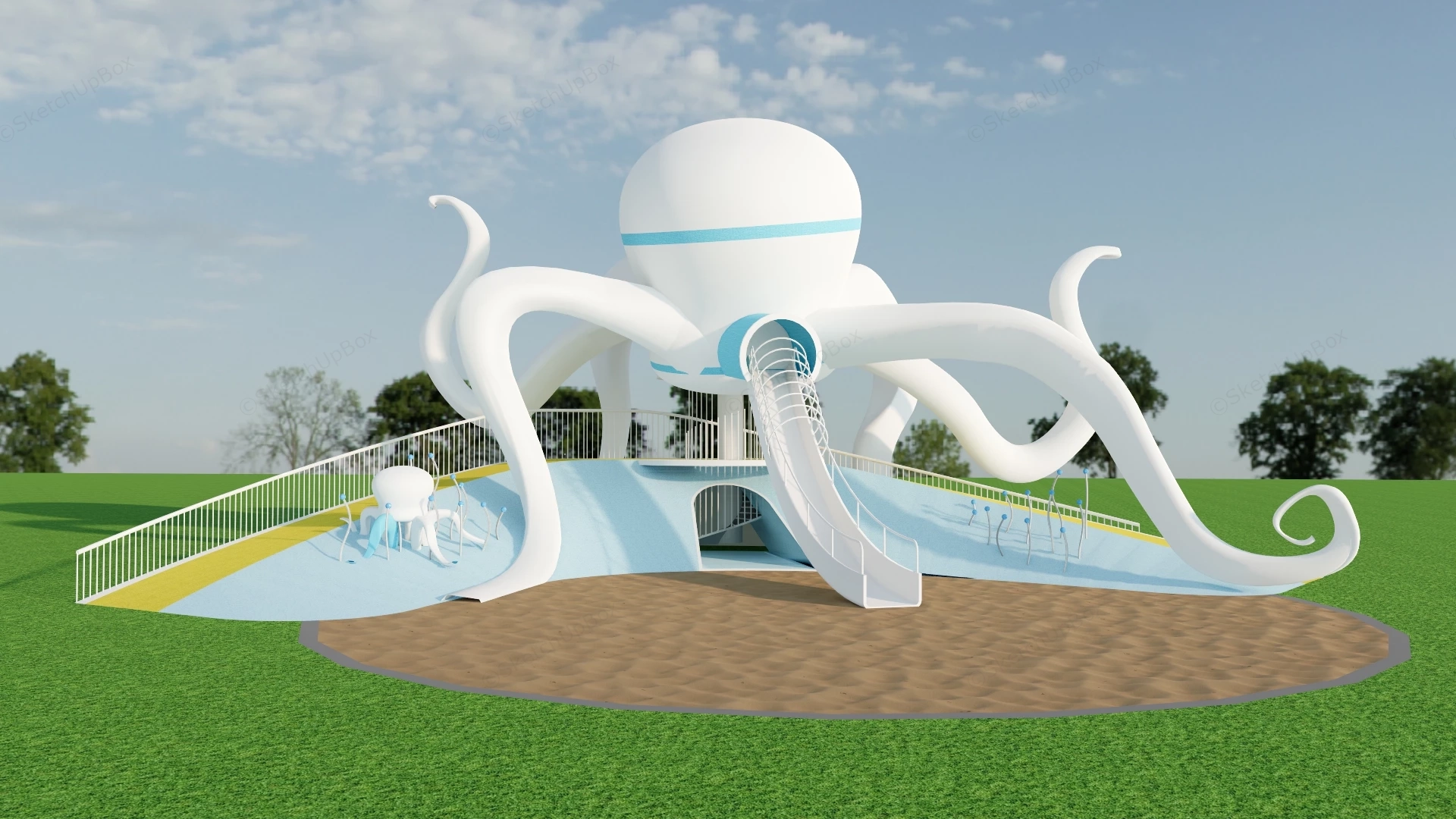 Octopus Playground With Sandpit sketchup model preview - SketchupBox
