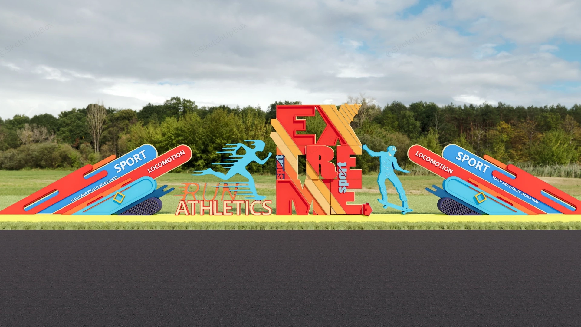 Sports Art Sculpture sketchup model preview - SketchupBox