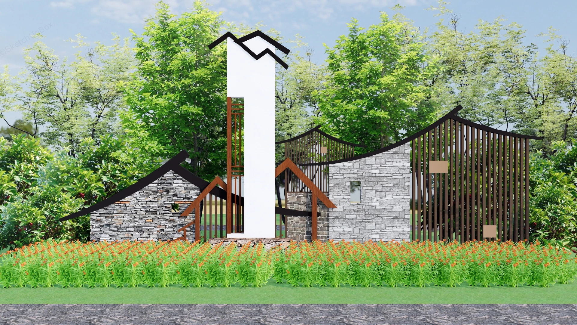 Beautiful Countryside Art Installation sketchup model preview - SketchupBox
