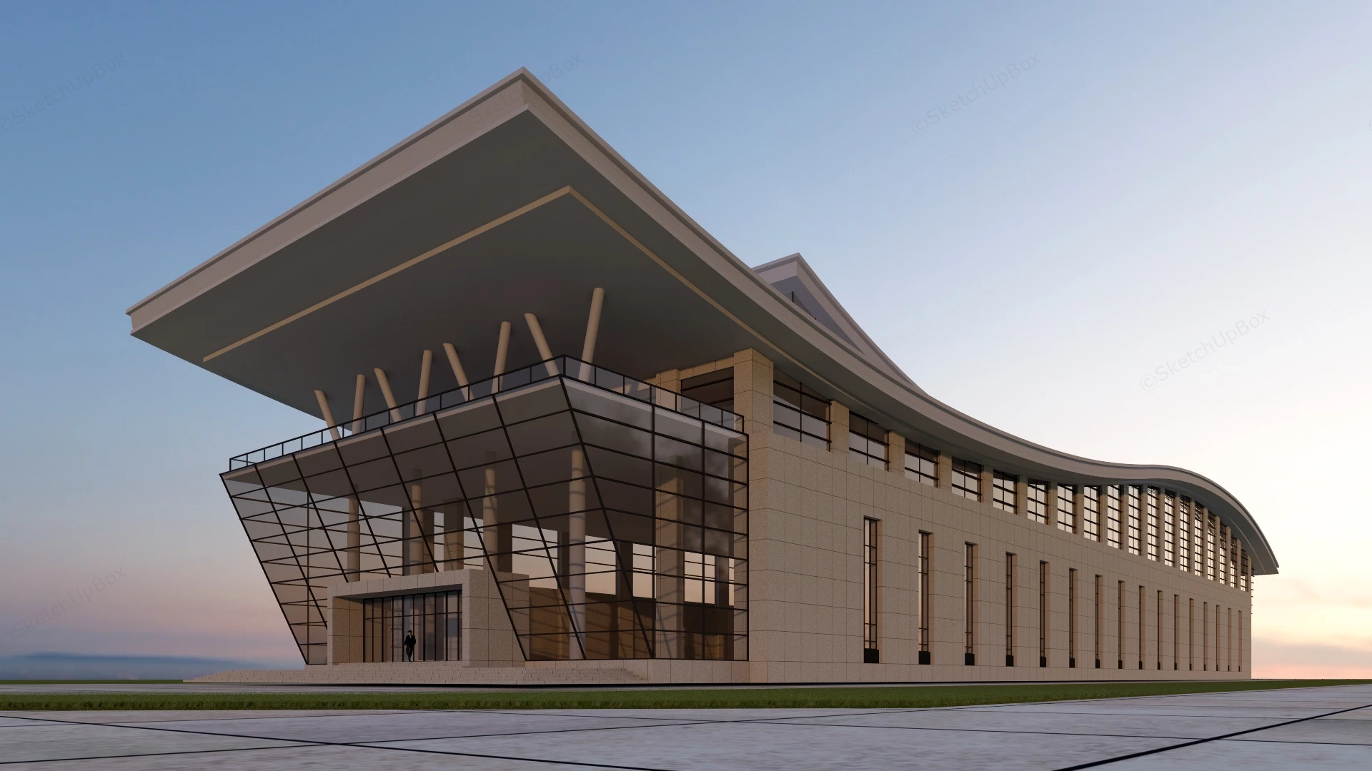 Auditorium Exterior Design sketchup model preview - SketchupBox