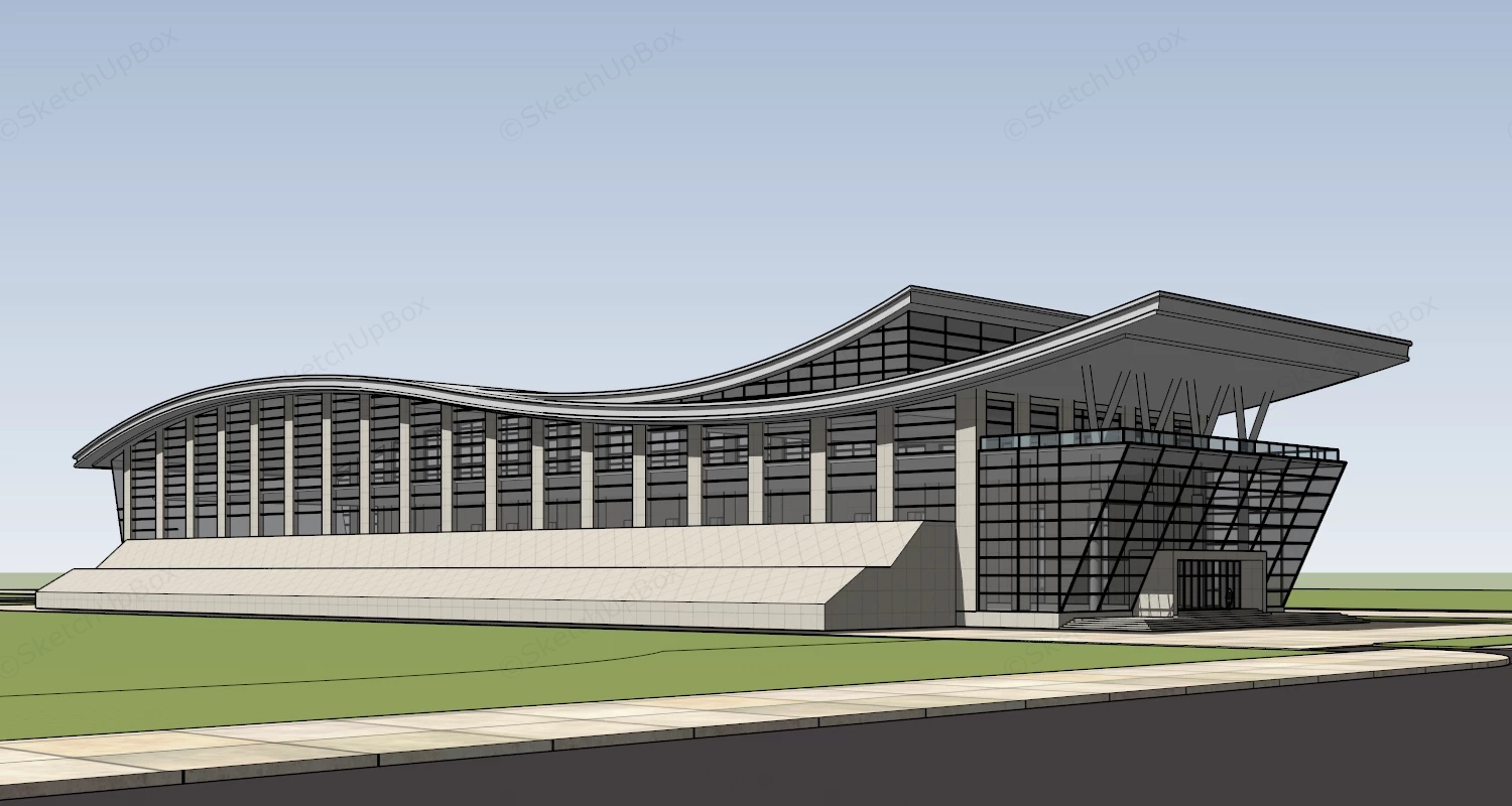 Auditorium Exterior Design sketchup model preview - SketchupBox