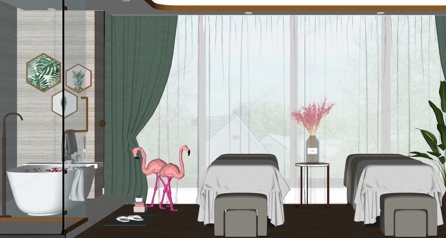 Luxury Spa Treatment Room sketchup model preview - SketchupBox