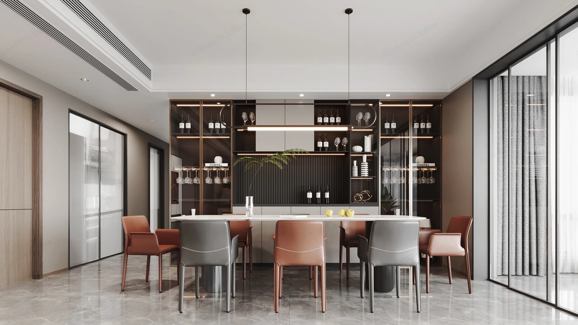 Luxury Home Dining Room sketchup model preview - SketchupBox