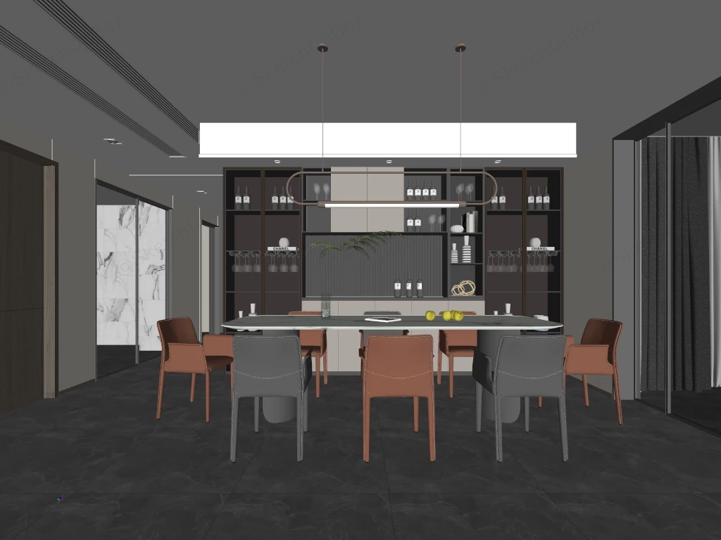 Luxury Home Dining Room sketchup model preview - SketchupBox