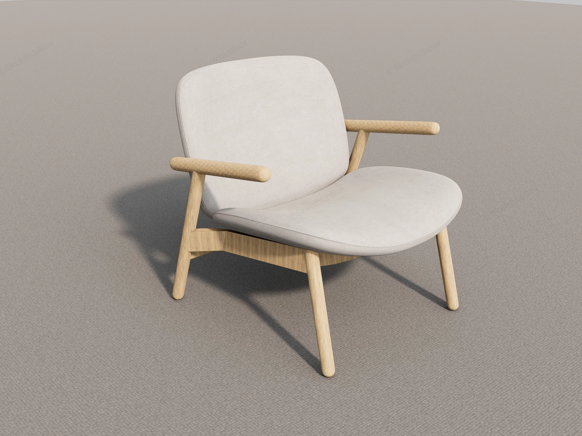 Wood Armchair sketchup model preview - SketchupBox
