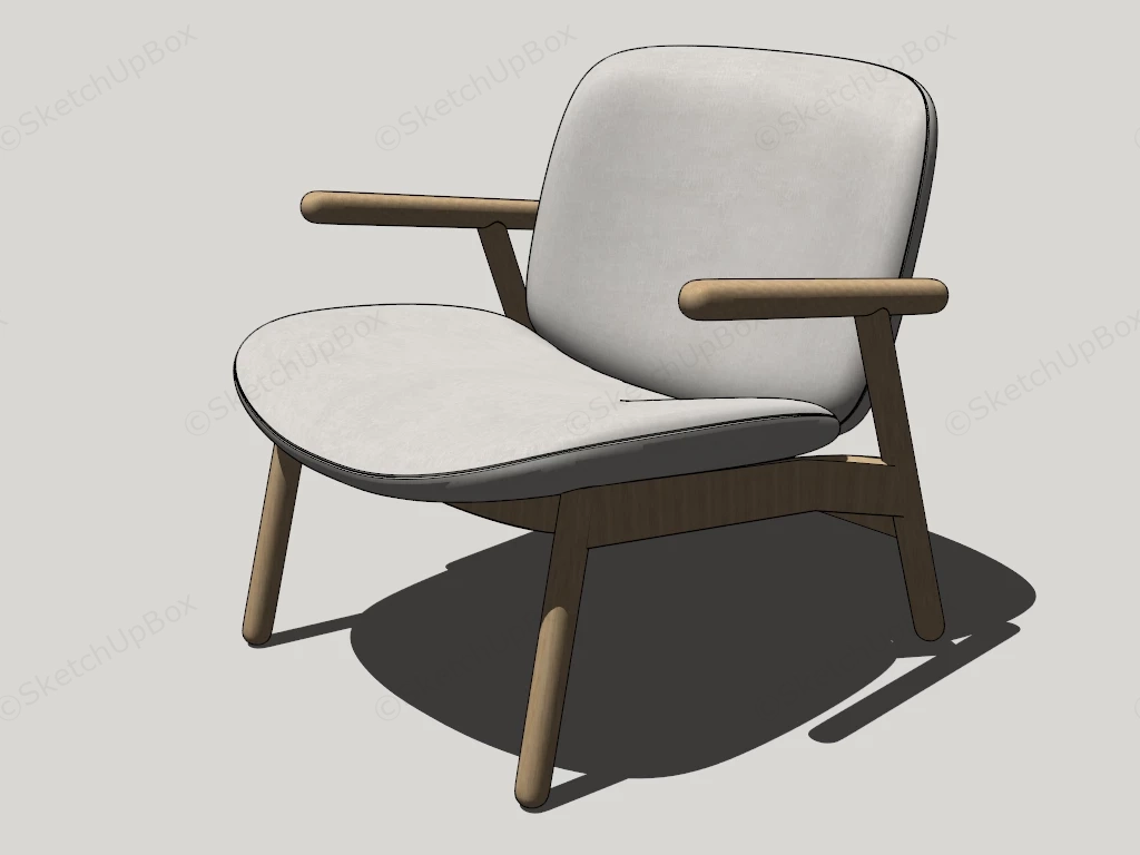Wood Armchair sketchup model preview - SketchupBox