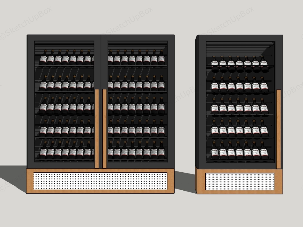 Modern Wine Cabinet sketchup model preview - SketchupBox