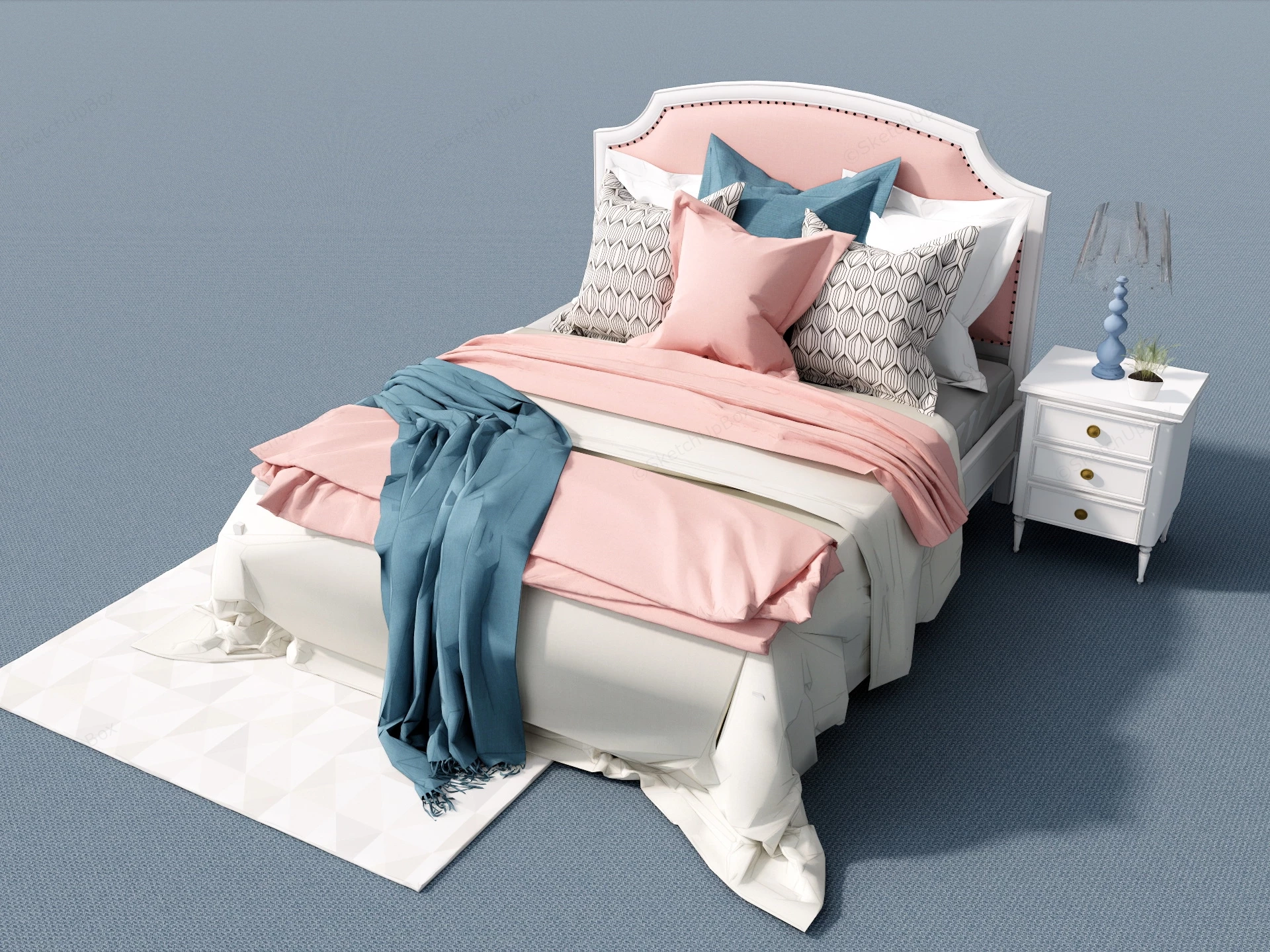 Feminine Bedroom Set sketchup model preview - SketchupBox