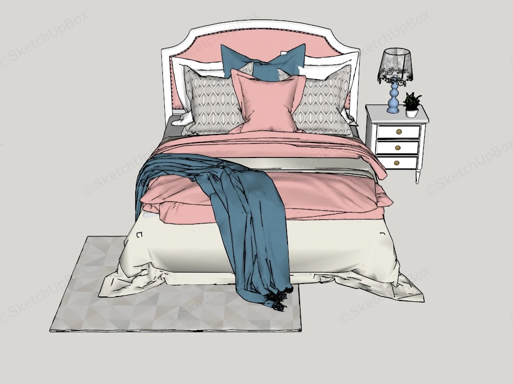 Feminine Bedroom Set sketchup model preview - SketchupBox