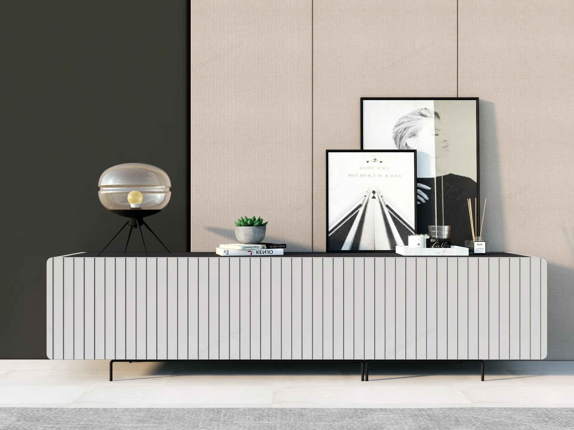 Living Room Sideboard Idea sketchup model preview - SketchupBox