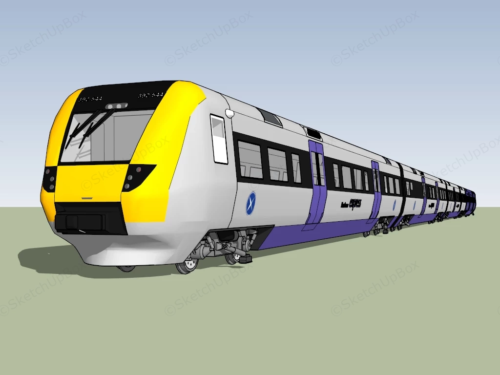 Heathrow Express Train sketchup model preview - SketchupBox