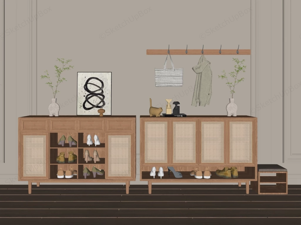 Nordic Rattan Shoe Cabinets sketchup model preview - SketchupBox