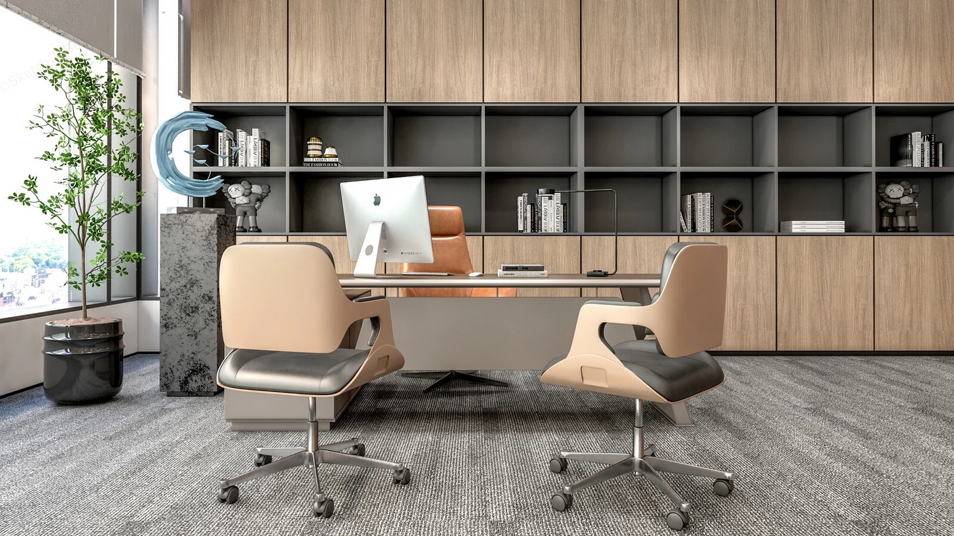 Modern Executive Office Decor sketchup model preview - SketchupBox