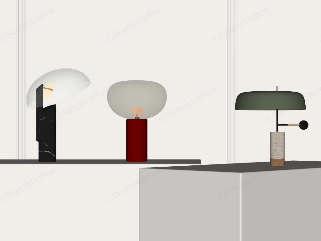 Elegant Design Marble Table Lamps sketchup model preview - SketchupBox