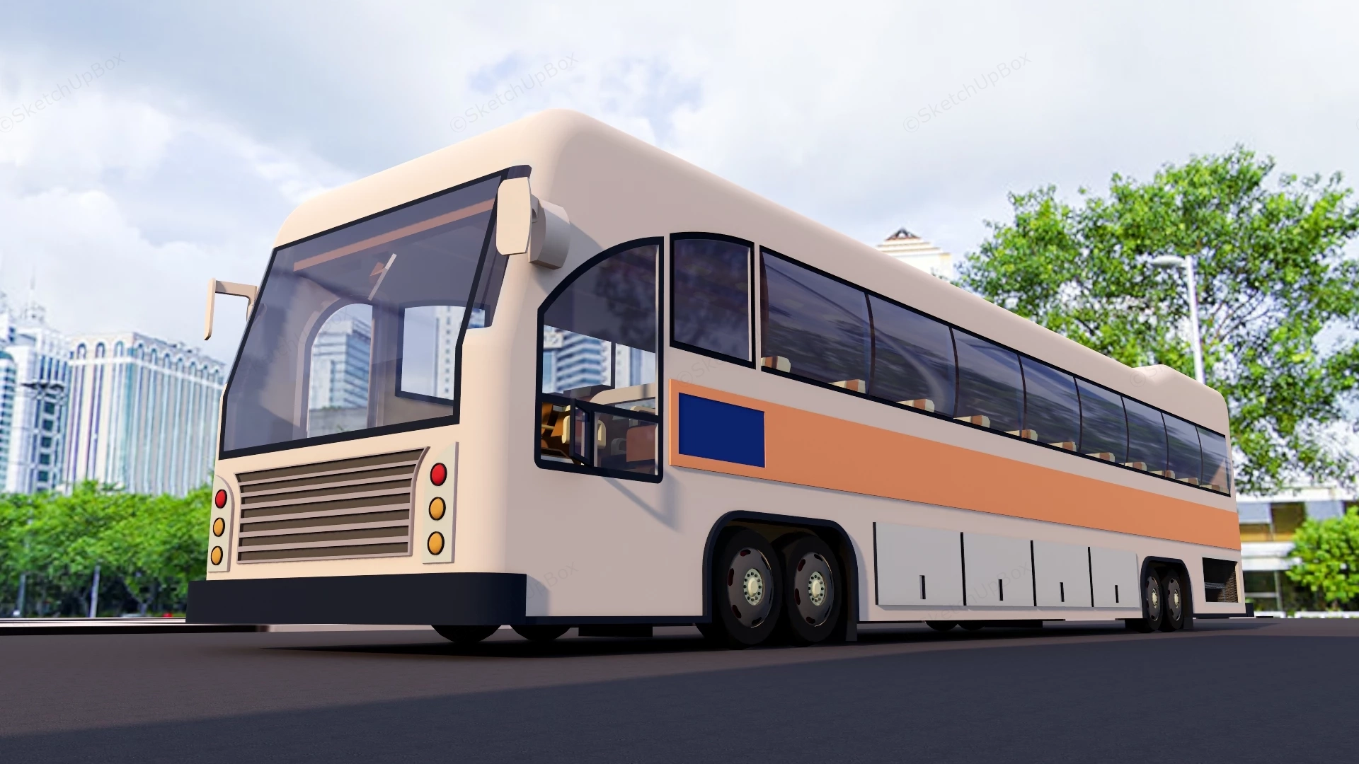 Coach Bus sketchup model preview - SketchupBox