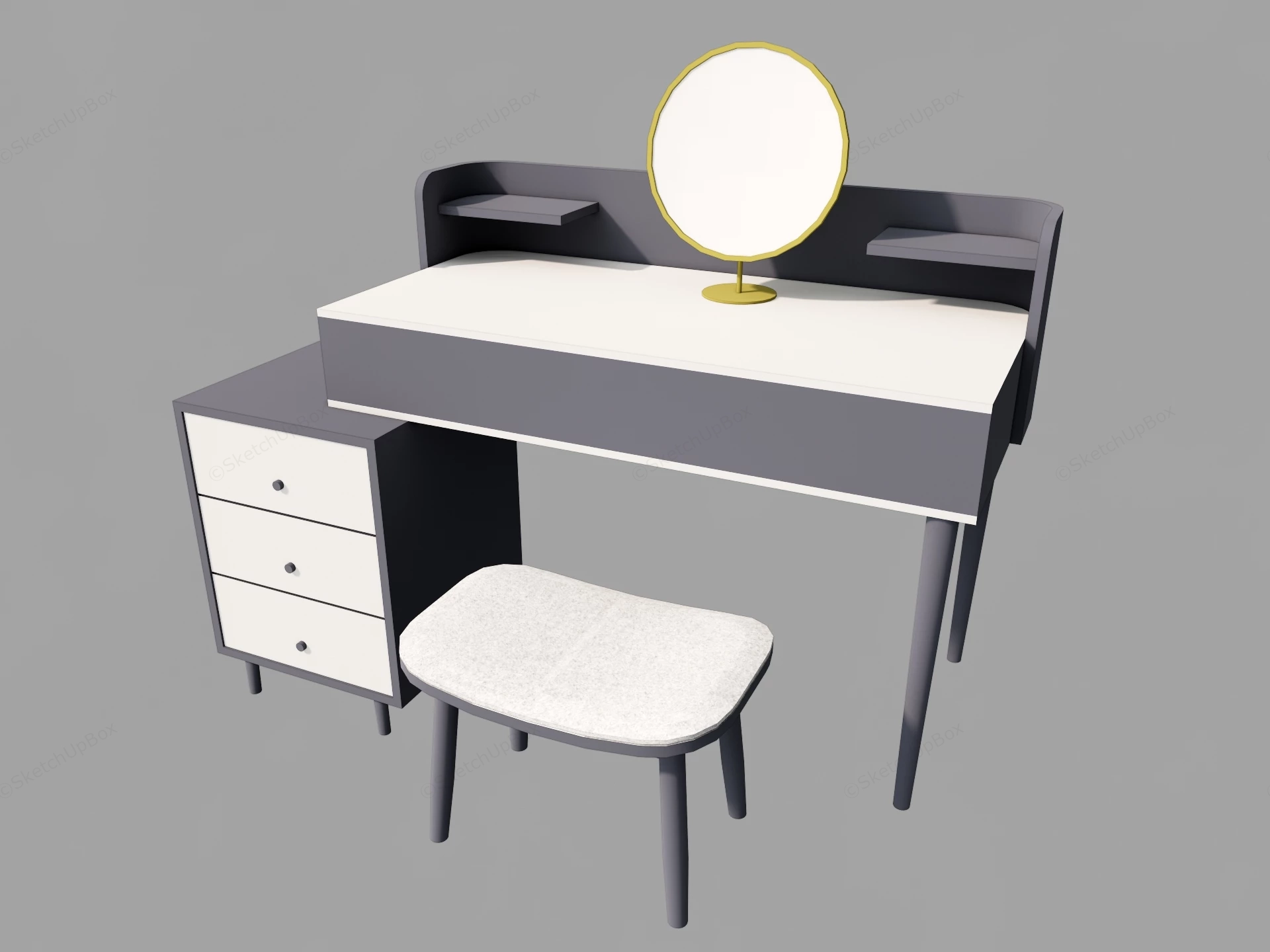 Makeup Vanity With Storage sketchup model preview - SketchupBox