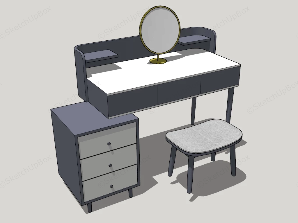 Makeup Vanity With Storage sketchup model preview - SketchupBox