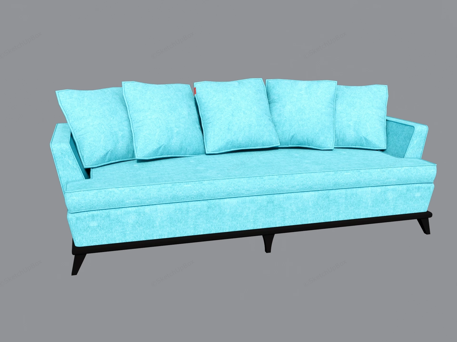 Sky Blue Sofa sketchup model preview - SketchupBox