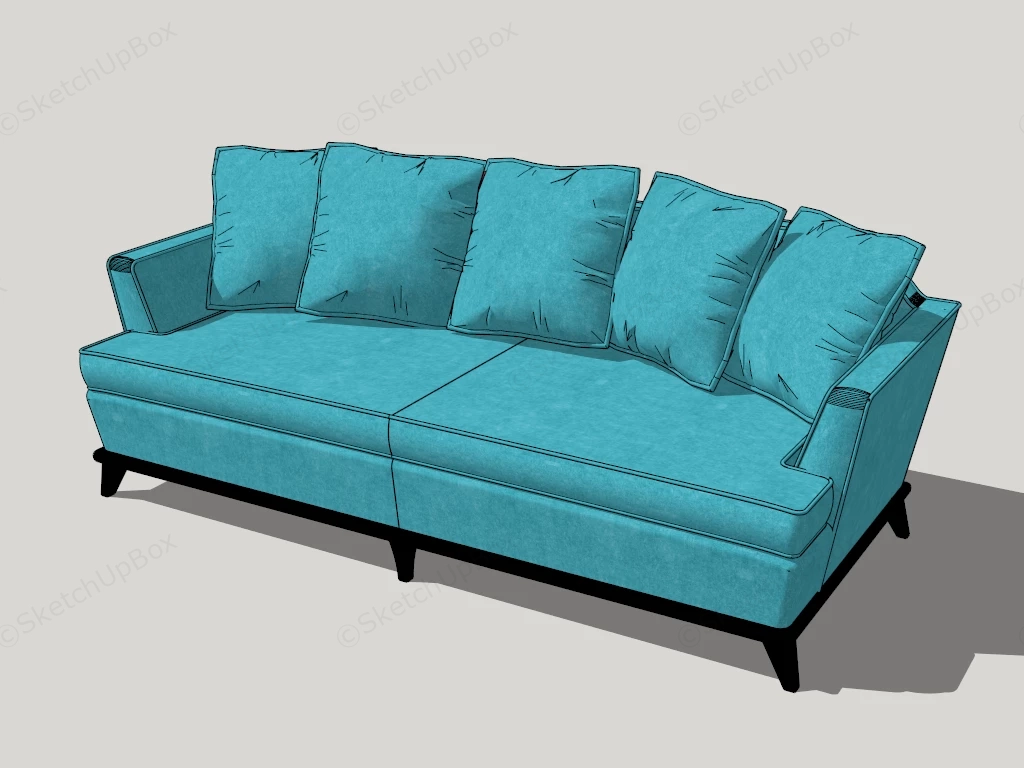 Sky Blue Sofa sketchup model preview - SketchupBox