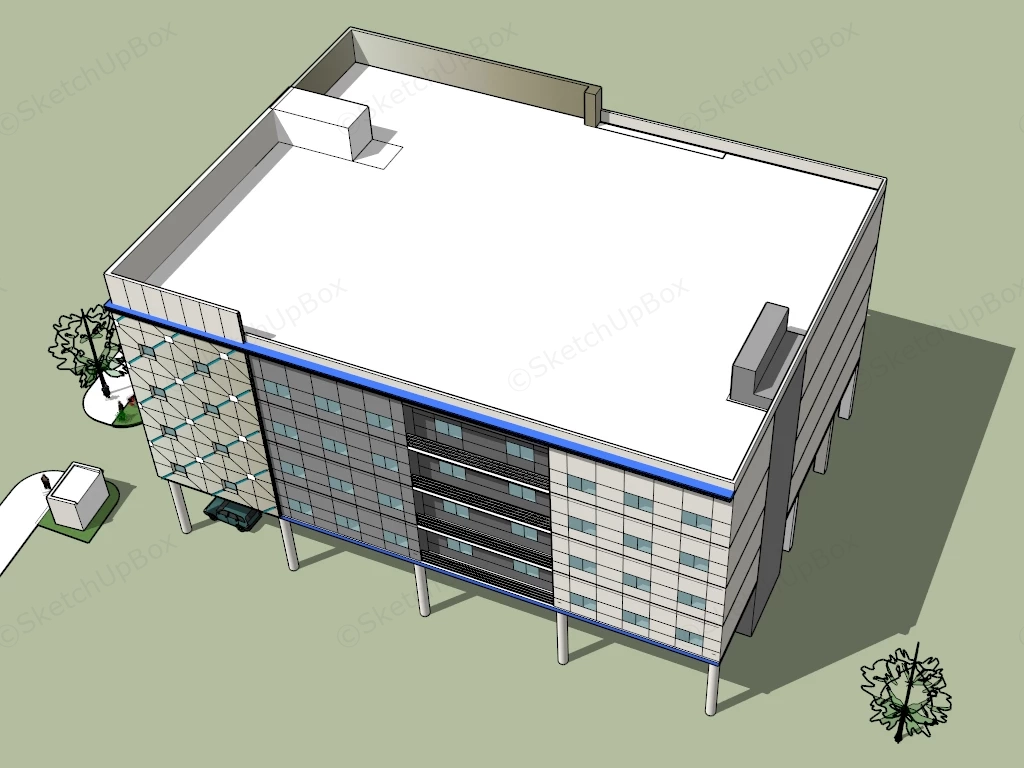 Modern Commercial Office Building sketchup model preview - SketchupBox